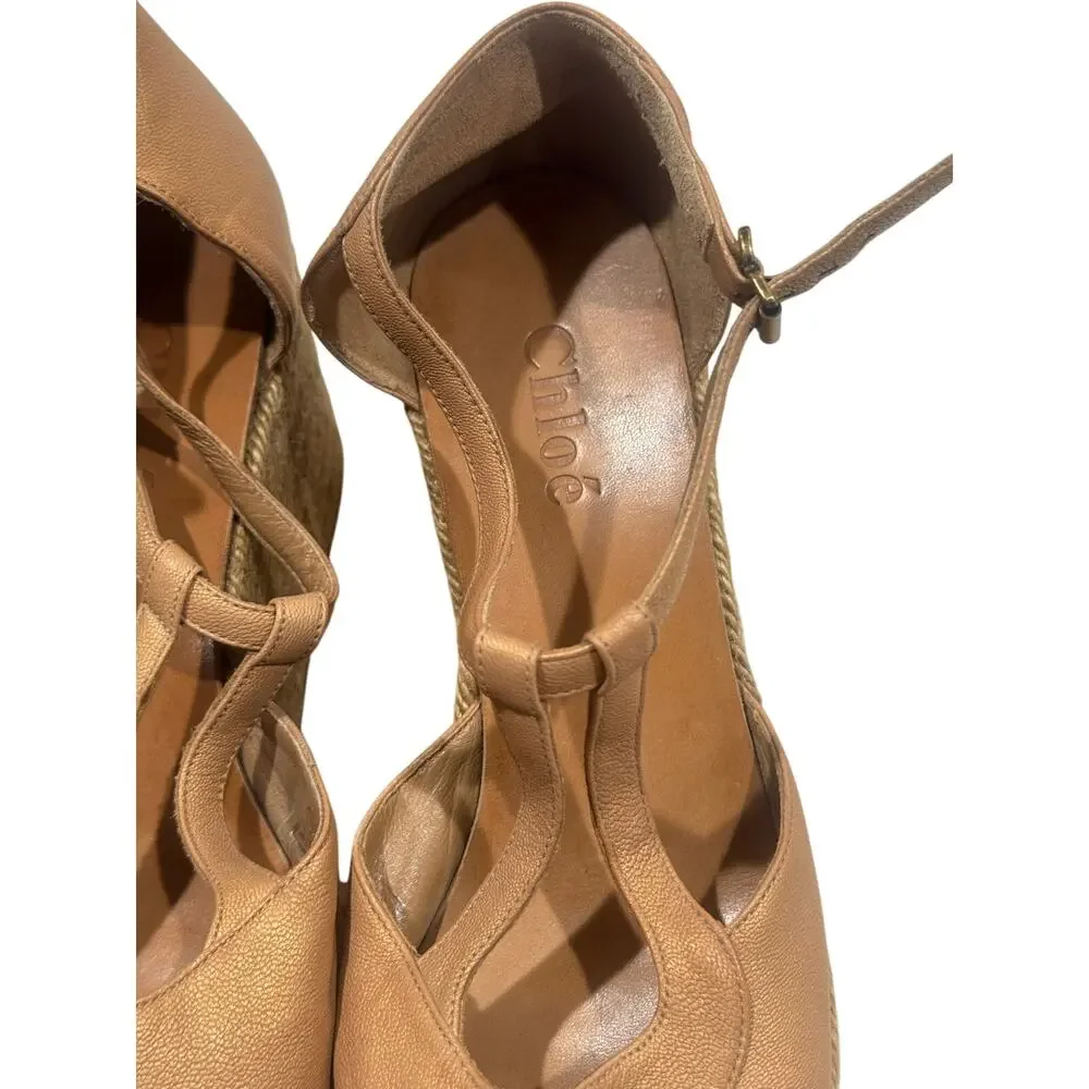 Chloe leather wedge heels size 38 euro - Picture 3 of 8